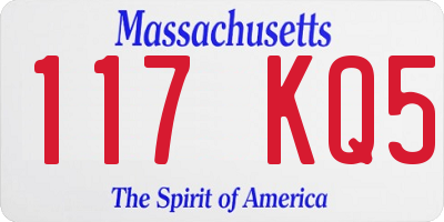MA license plate 117KQ5