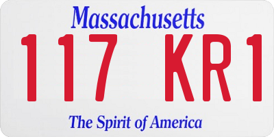 MA license plate 117KR1