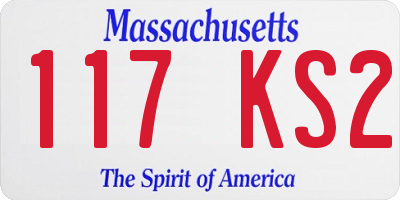 MA license plate 117KS2