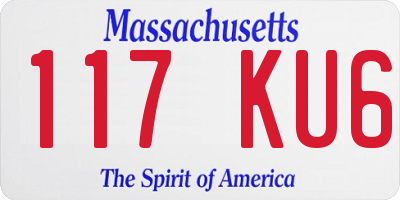 MA license plate 117KU6