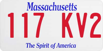 MA license plate 117KV2