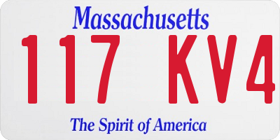 MA license plate 117KV4