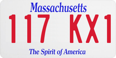 MA license plate 117KX1