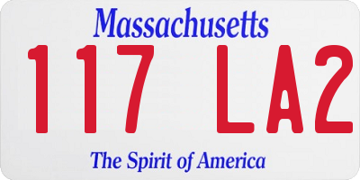 MA license plate 117LA2