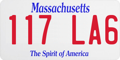 MA license plate 117LA6