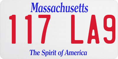 MA license plate 117LA9