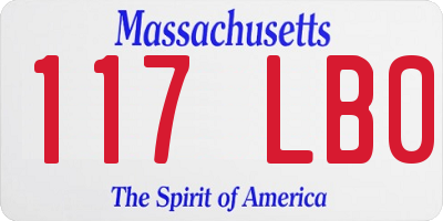 MA license plate 117LB0