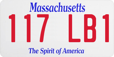 MA license plate 117LB1