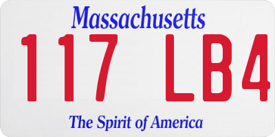MA license plate 117LB4