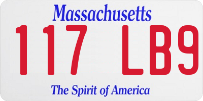 MA license plate 117LB9