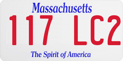 MA license plate 117LC2