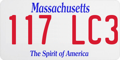 MA license plate 117LC3