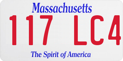 MA license plate 117LC4