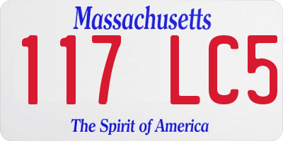 MA license plate 117LC5