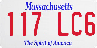 MA license plate 117LC6