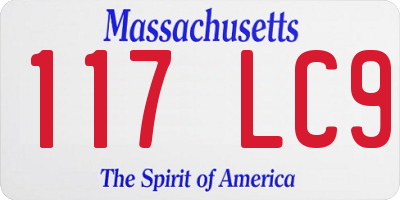 MA license plate 117LC9