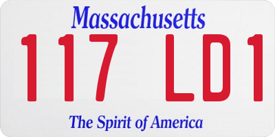 MA license plate 117LD1