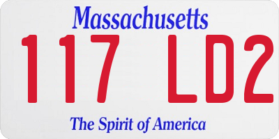 MA license plate 117LD2