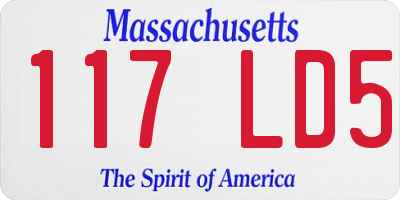 MA license plate 117LD5