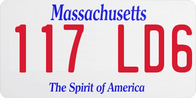 MA license plate 117LD6