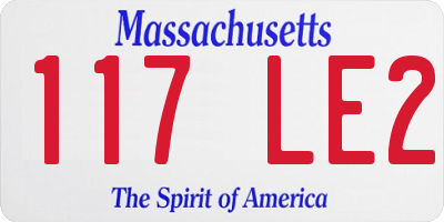 MA license plate 117LE2