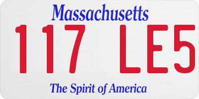 MA license plate 117LE5