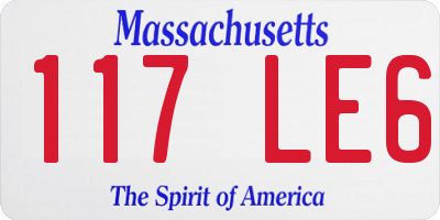 MA license plate 117LE6