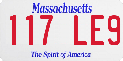 MA license plate 117LE9