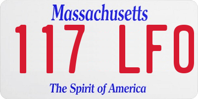 MA license plate 117LF0