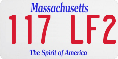 MA license plate 117LF2