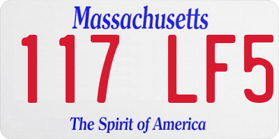 MA license plate 117LF5