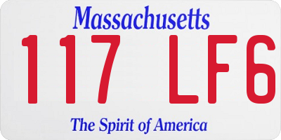MA license plate 117LF6