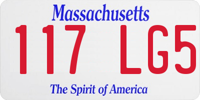 MA license plate 117LG5