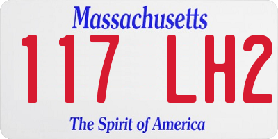 MA license plate 117LH2