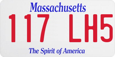 MA license plate 117LH5