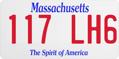 MA license plate 117LH6