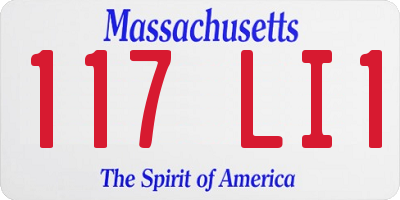 MA license plate 117LI1