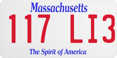 MA license plate 117LI3