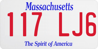 MA license plate 117LJ6