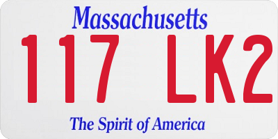 MA license plate 117LK2