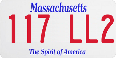 MA license plate 117LL2