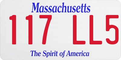 MA license plate 117LL5