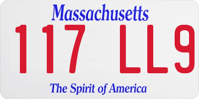 MA license plate 117LL9