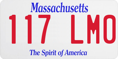 MA license plate 117LM0