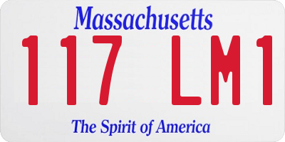 MA license plate 117LM1