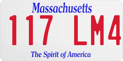 MA license plate 117LM4