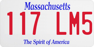 MA license plate 117LM5