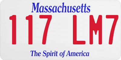 MA license plate 117LM7