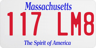 MA license plate 117LM8