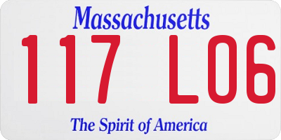 MA license plate 117LO6